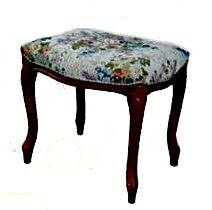 【イタリア製】ネコ脚スツール アンティーク/クラシック家具 ブラウンフレーム 花柄 ゴブラン織り 猫脚【送料無料】