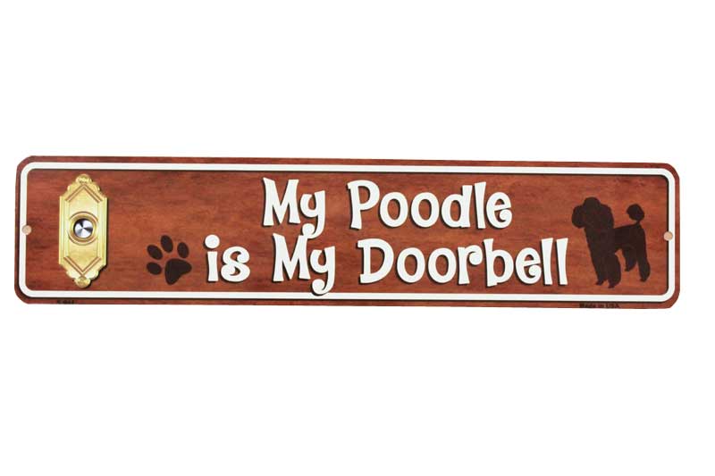プードル 雑貨 My Poodle is My Doorbell ミニストリートサイン アメリカンブリキ看板 アメリカ ブリキ看板 アメリカン雑貨 アメリカ雑貨 サインプレート サインボード ティンサイン メタルプレート ペット 看板 ガーデニング インテリア 動物 犬のサムネイル