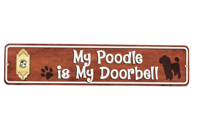 プードル 雑貨 My Poodle is My Doorbell ミニストリートサイン アメリカンブリキ看板 アメリカ ブリキ看板 アメリカン雑貨 アメリカ雑貨 サインプレート サインボード ティンサイン メタルプレート ペット 看板 ガーデニング インテリア 動物 犬