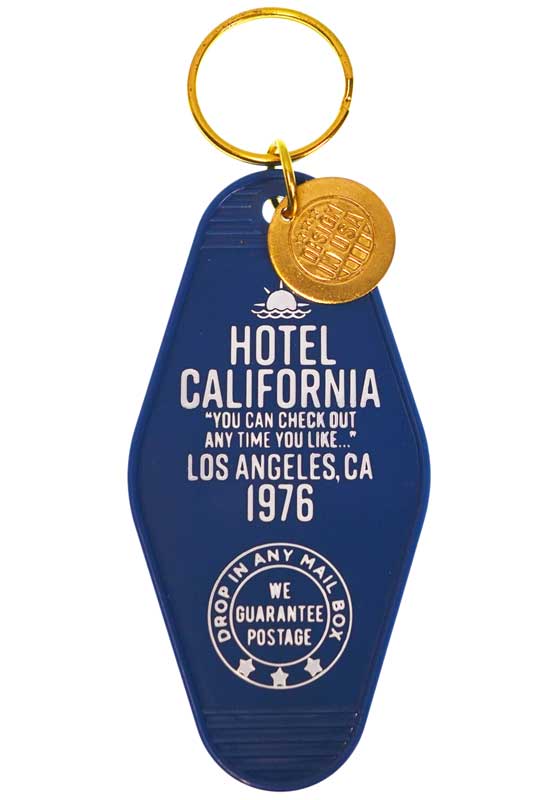 ホテル カリフォルニア キーホルダー ネイビー プラスチック製 HOTLE CALIFORNIA ロサンゼルス アメリカ 西海岸 かっこいい おしゃれ 雑貨 アメリカン雑貨 おしゃれ アメリカン モーテル キーホルダー