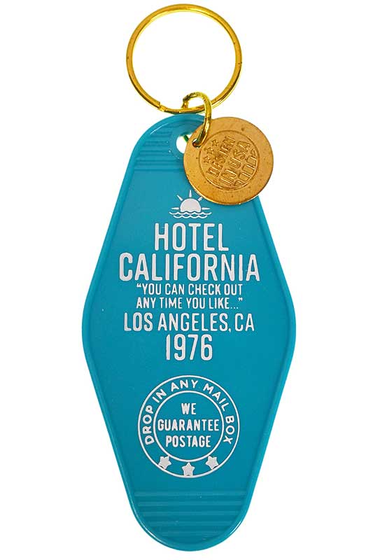 ホテル カリフォルニア キーホルダー ライトブルー プラスチック製 HOTLE CALIFORNIA ロサンゼルス アメリカ 西海岸 かっこいい おしゃれ 雑貨 アメリカン雑貨 おしゃれ アメリカン モーテル キーホルダー