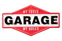ガレージ MY TOOLS MY RULES エンボス加工 ダイカット レトロ調 金属製壁飾り メタルプレート アメリカン雑貨 アメリカ雑貨 サインプレート ブ...
