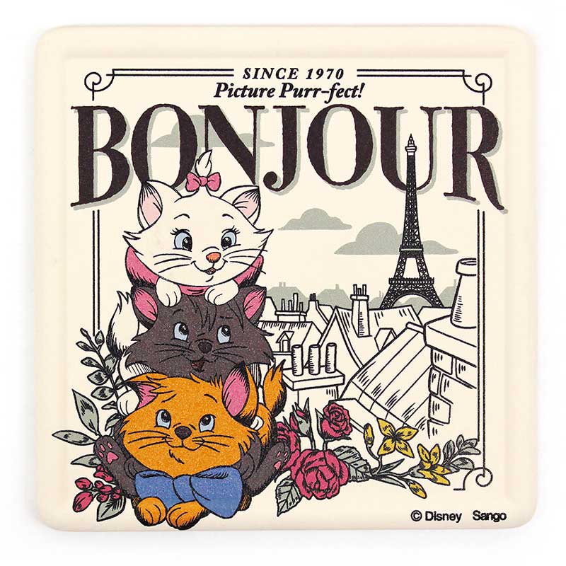 おしゃれキャット マリー 吸水コースター 陶器製 マリーちゃん ベルリオーズ トゥルーズ ディズニー グ..