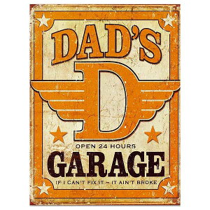 パパのガレージ DAD’S GARAGE レトロ調 アメリカンブリキ看板 アメリカ ブリキ看板 アメリカン雑貨 アメリカ雑貨 サインプレート サインボード ティンサイン ポスター メタルプレート おしゃれ カフェ バー 店舗 インテリア ガレージ 看板