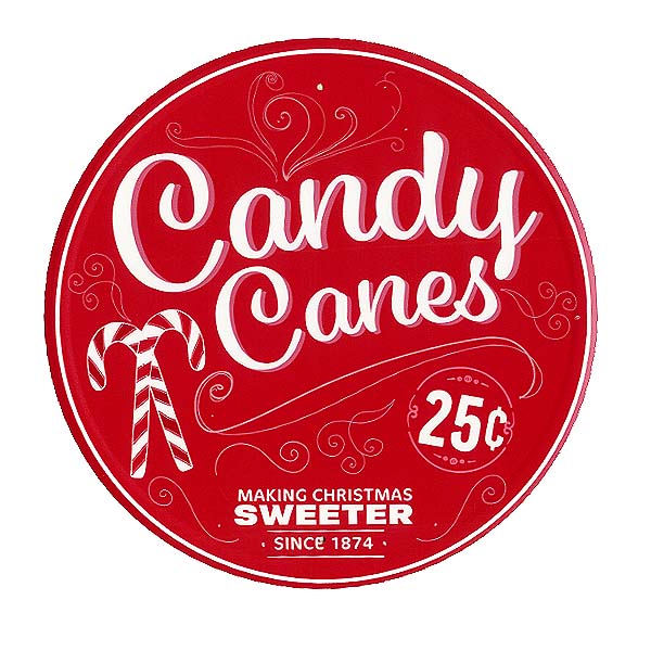 キャンディーケイン CANDY CANES お菓子屋さん系 ラウンド 円形 アメリカンブリキ看板 アメリカ ブリキ看板 アメリカン雑貨 アメリカ雑貨 サインプレート ガレージ ポスター 看板 おしゃれ カフェ バー 店舗 インテリア アメリカ製