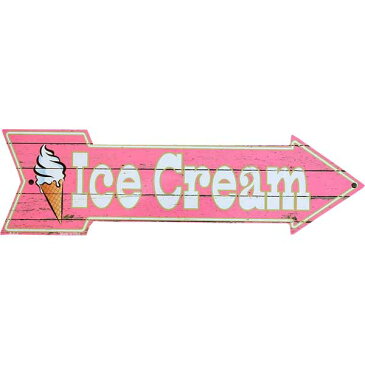 アイスクリーム Ice Cream ソフトクリーム柄 アローカット 矢印型 アメリカンブリキ看板 アメリカン雑貨 アメリカ 雑貨 サインプレート サインボード ティンサイン メタルプレート おしゃれ カフェ 店舗 インテリア ブリキ 看板★再入荷しました！！