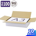 薄型 ダンボール 100サイズ A3 10枚〜30枚 白 (450×320×100) 段ボール 100 ダンボール箱 浅型 段ボール箱 梱包資材 梱包材 梱包 ...