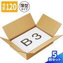 ダンボール 120サイズ 5枚 15枚 (530×380×120) 薄型 段ボール 宅配120 ダンボール箱 B3サイズ 120 段ボール箱 梱包用 梱包資材 ...