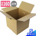 【送料無料】立方体 ダンボール 160サイズ 5枚 (520×520×520) 正方形 段ボール 160 手穴付き ダンボール箱 段ボール箱 梱包用 梱包資材 梱包材 梱包 宅配160 箱 宅配箱 宅配 引っ越し 引っ越し用 引越し 収納 特大 大きい 取手付き (0331)