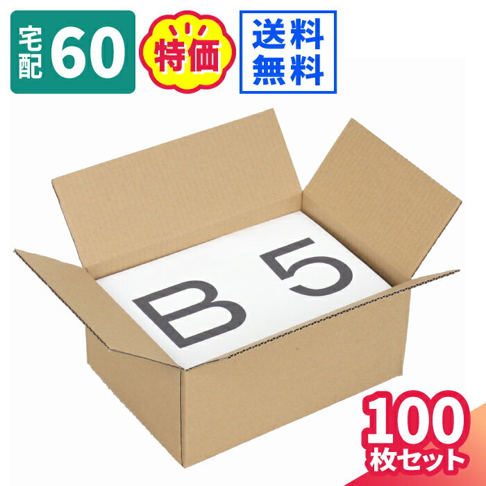 【送料無料】ダンボール 60サイズ 100枚 直輸入 (267×187×119) B5 ワンタッチ式 ダンボール 60 段ボール ダンボール箱 段ボール箱 梱包用 梱包資材 梱包材 梱包 宅配60 箱 B5サイズ 宅配箱 宅配 引っ越し 引越し ヤマト運輸 ボックス 小さい 日用品 収納 (2511)