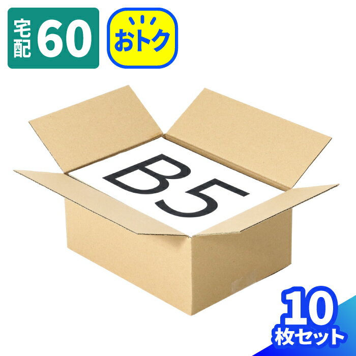 ダンボール 60サイズ 10枚 (263×193×112) B5 段ボール 60 小型 ダンボール箱 段ボール箱 梱包用 小型ダンボール 梱包資材 梱包材 梱包 宅配60 箱 B5サイズ 宅配箱 宅配 引っ越し 引っ越し用 引越し 衣類 収納 書籍 本 保管 発送箱 エコ段ボール (0424)