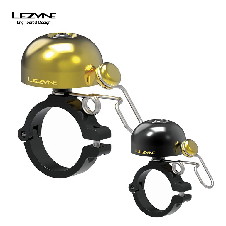LEZYNE レザイン 自転車 ベル CLASSIC BRASS BELL HM コンパクト アルミ製 真鍮製ドーム ステンレススチールスプリング アルミニウム合金製 ハンドルバーマウント 重量34g ブラス ブラック