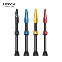 【10%OFF】LEZYNE レザイン 自転車 バルブ チューブレスタイヤ用 CNC TLR VALVES 60MM T25レンチ内蔵 バルブコアツール Oリング アルミニウムロックナット付属 フレンチバルブ フロアポンプ ハンドポンプ ブラック ブルー レッド ゴールド