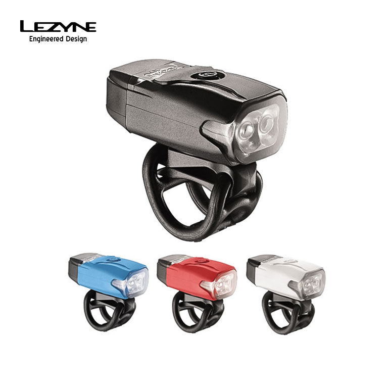 LEZYNE レザイン 自転車 LED フロントライト 200ルーメン 防水 KTV DRIVE 200 FRONT 照明 IPX7 雨の日 軽量 47.5g フラッシュモード搭載 バッテリー 連続20時間点灯 ケーブル不要 ブラック ホワイト ブルー レッド