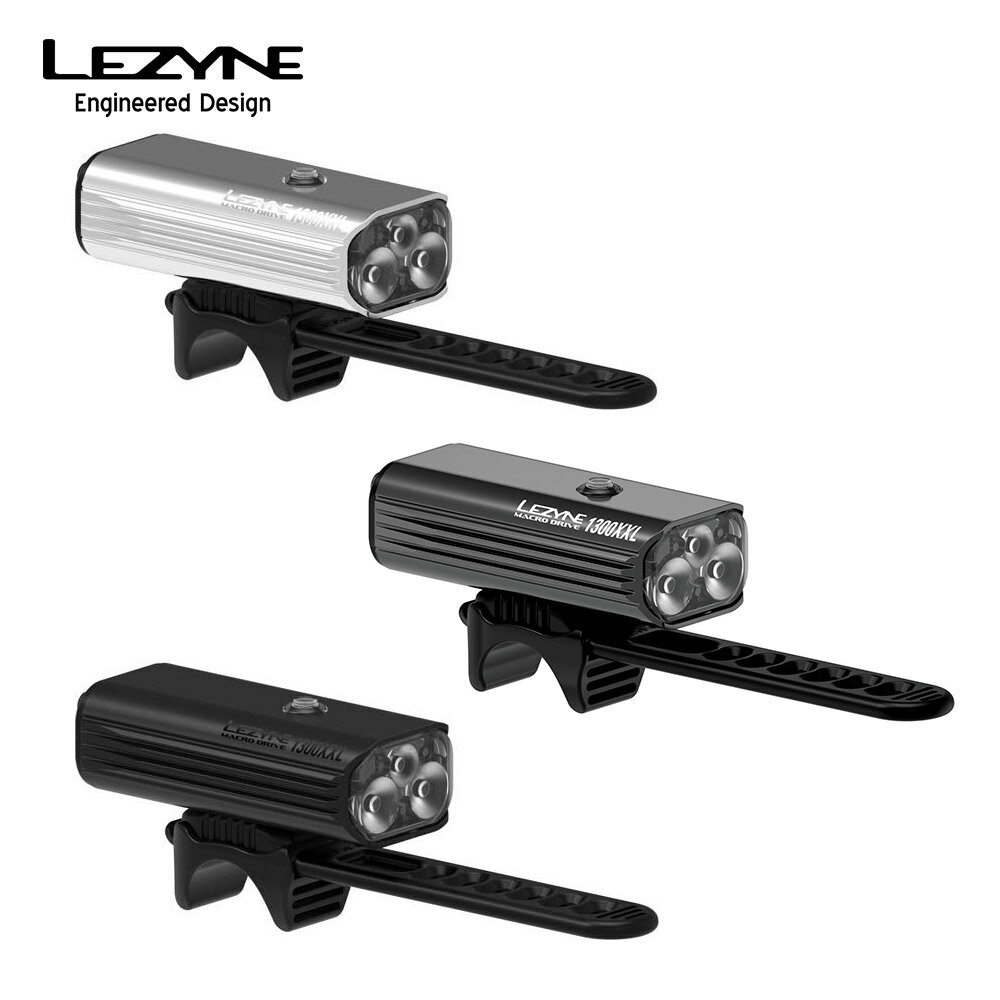 LEZYNE レザイン 自転車 ライトMACRO DRIVE 1300XXL フロント LEDライト 1300ルーメン USB充電式 バッテリー 一体式 点灯148時間 208g 3LED 防水性