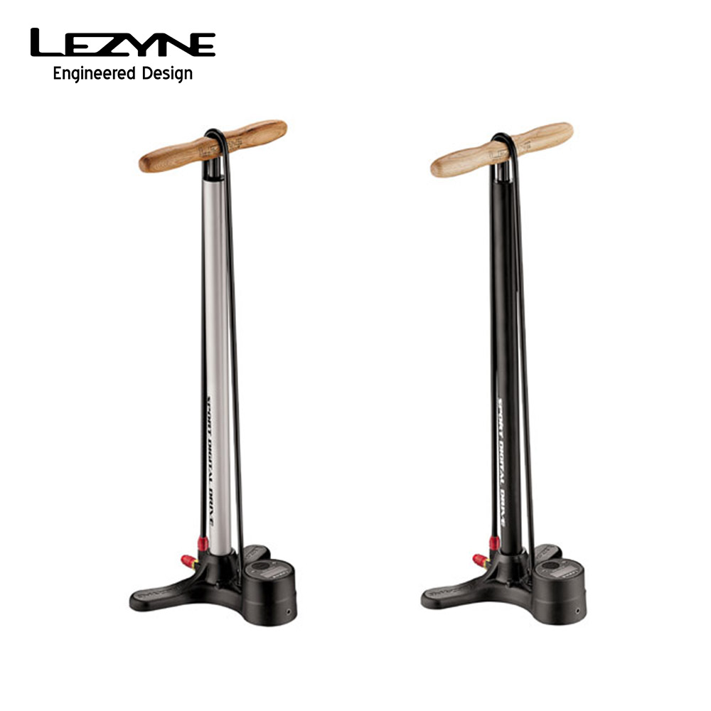 【SS期間中エントリーで店内全品P10倍】LEZYNE レザイン 自転車 メンテナンス 空気入れ SPORT DIGITAL DRIVE フロアポンプ スチール製 木製ハンドル 仏式 米式 対応 57-4210260001 57-42102600…