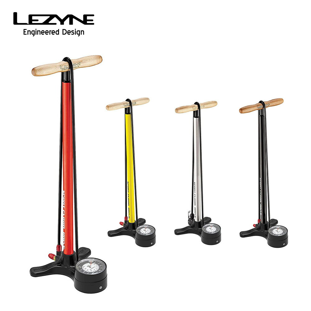 LEZYNE レザイン 自転車 メンテナンス 空気入れ SPORT FLOOR DRIVE 3.5 スポーツフロアドライブ フロアポンプ スチール製 木製ハンドル 仏式 米式対応 対応 直径3.5インチメーター