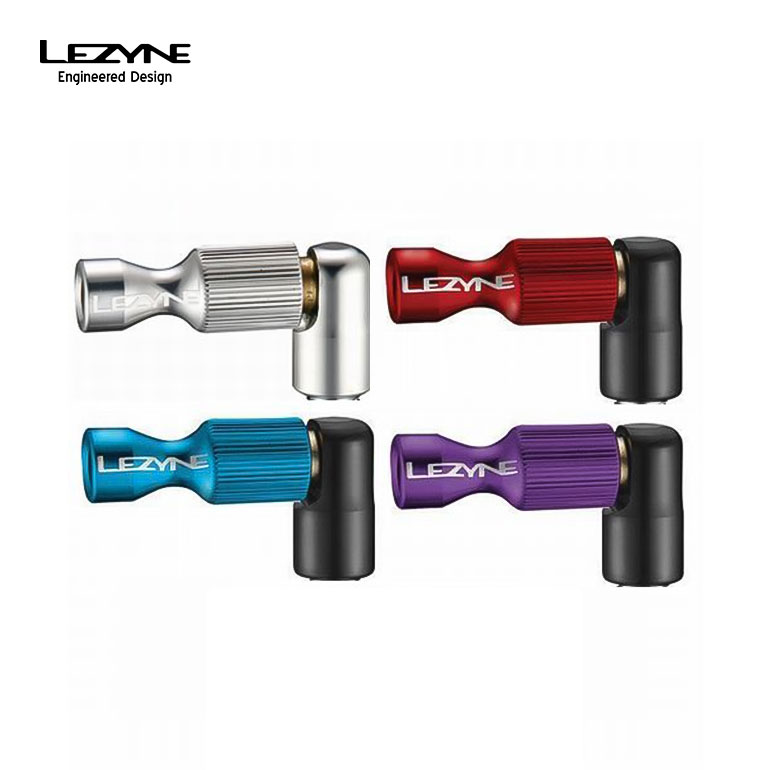 LEZYNE レザイン 自転車 CO2ボンベ ヘッドのみ 空気入れ 携帯用 TRIGGER DRIVE CO2 HEAD ONLY 仏式 米式 ネジ式カートリッジ取付可 シルバー ブルー パープル レッド