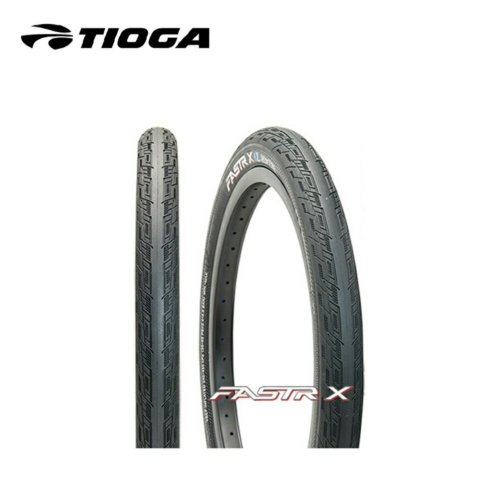 TIOGA タイオガ 自転車アクセサリー タイヤ ファストR X 20x1.3 8 小径車用タイヤ ブリストル ノブ UTC ラバー コンパウンド 60TPI ケーシング スチールビード ブラック