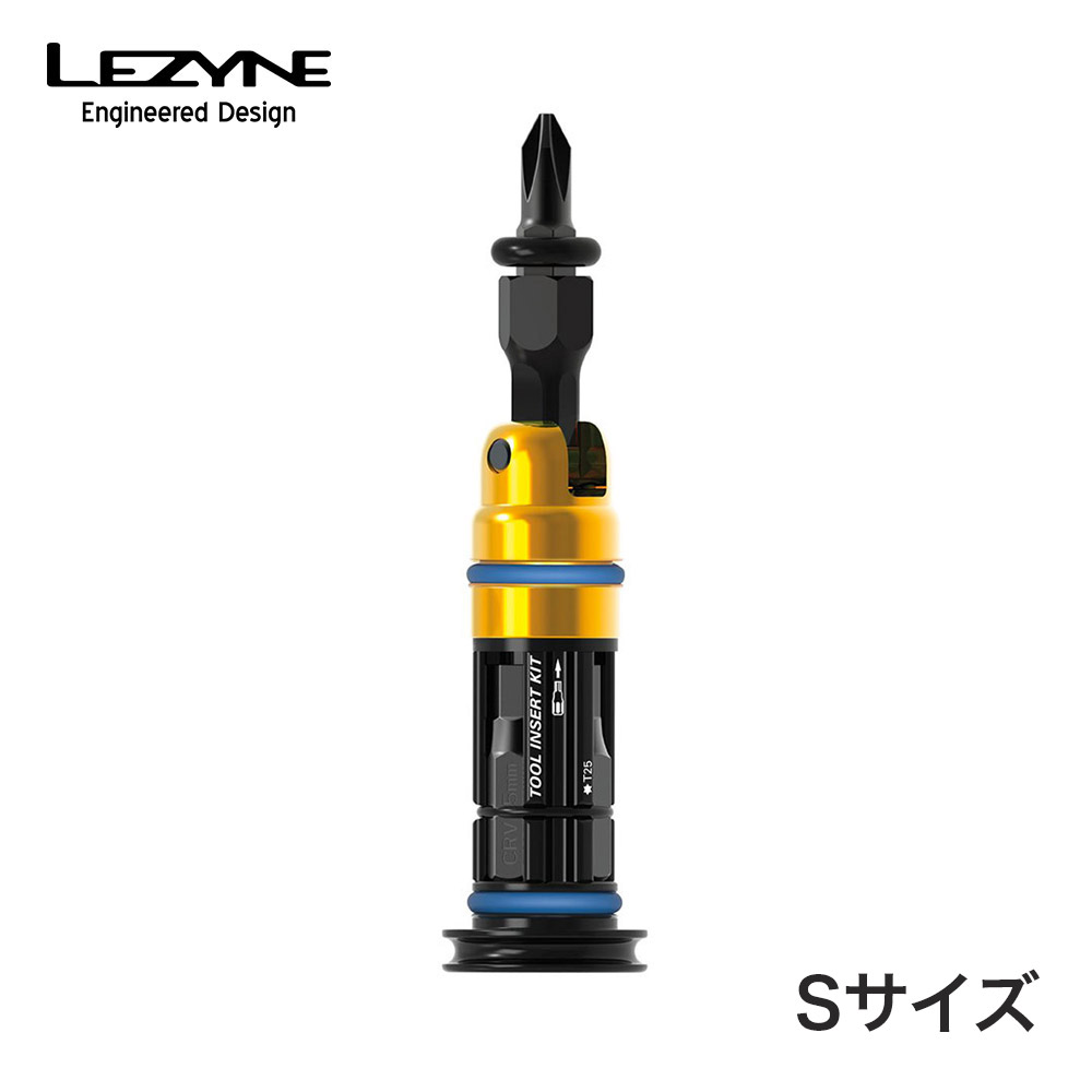 LEZYNE レザイン 自転車 メンテナンス マルチツール TOOL INSERT KIT Sサイズ ハンドルバー装着可 レンチセット 軽量 鍛造アルミ合金製 回転式ヘッド バーエンド Oリング付属 フラットハンドルバー装着可 六角ビット プラスビット