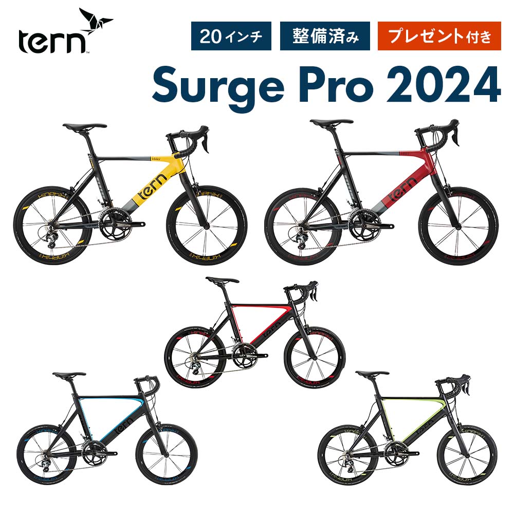 【セール】Tern ターン 自転車 ミニベロ Surge PRO サージュ プロ 2024年モデル 20インチ 451ホイール 20段変速 エアロフレーム フレームサイズ 470 520 小径車 店頭受取対応商品 整備点検付き…