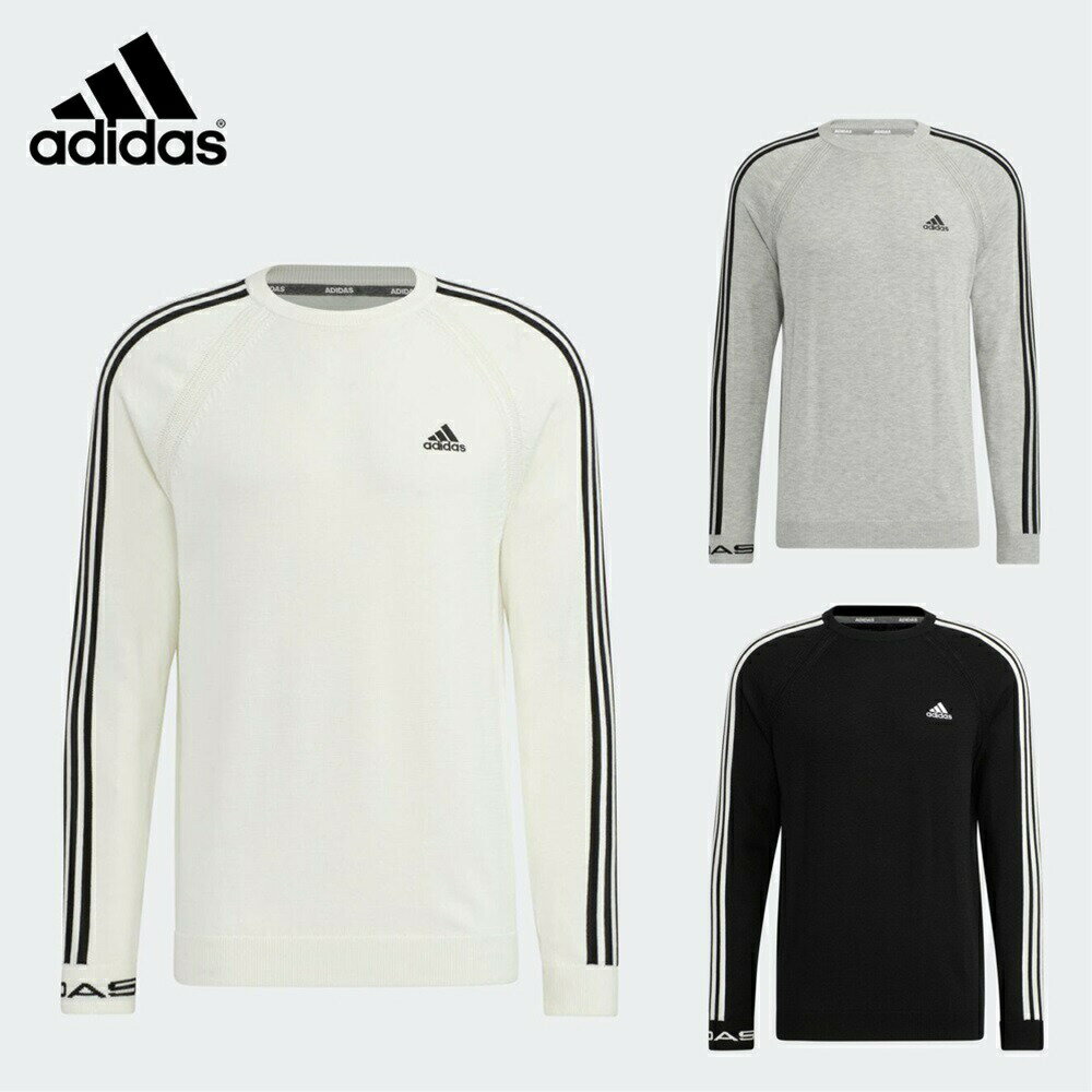 【10%OFF】adidas アディダス メンズ ゴルフウェア セーター 長袖 クルーネックセーター 暖かい おすすめ お得 KA204 22FW 秋冬 レギュラーフィット リブ仕上げ 刺しゅう