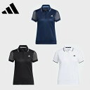 【セール】adidas アディダス レディース ゴルフウェア シャツ ファブリックミックス S Sポロシャツ NMJ50 23SS 春夏 吸汗速乾 ホワイト ブラック ネイビー