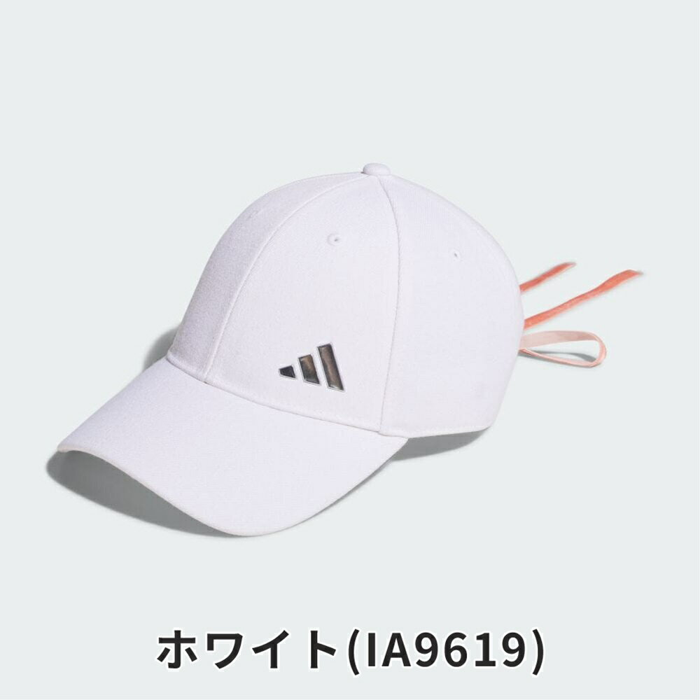 【P5倍】【セール】adidas アディダス レディース ゴルフ 帽子 キャップ メタルロゴ リボンキャップ MMS56 23FW 秋冬 カーブをつけたつば バックストラップ 6パネル構造 スウェットバンド付き