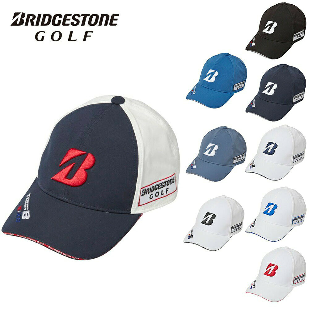 BRIDGESTONE ブリヂストン メンズ ゴルフ 帽子 キャップ プロモデルキャップ CPG26A 26SS 春夏 ブランドロゴ刺繍 ワッペンデザイン リーズナブル お洒落デザイン 機能性 利便性 フリーサイズ 調整可 ポリエステル