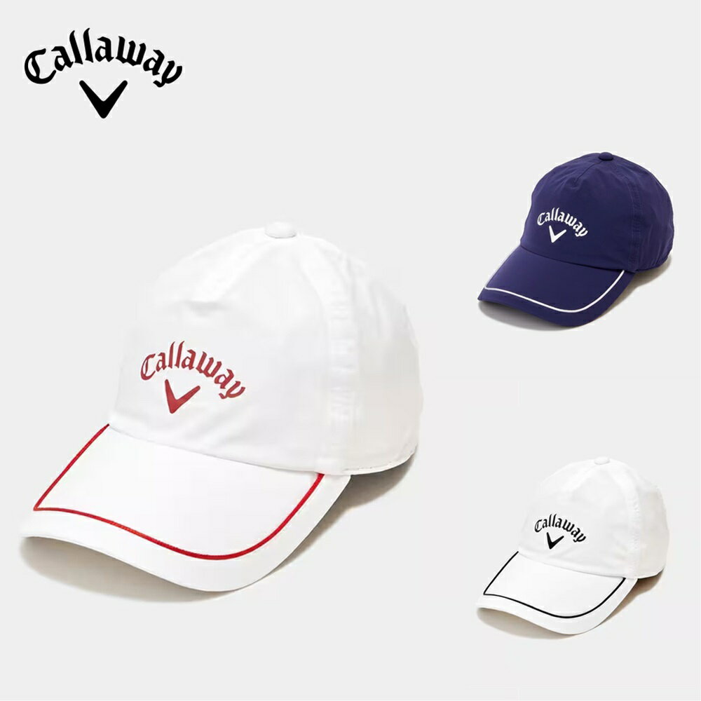 キャロウェイ 【セール】Callaway キャロウェイ レディース ゴルフ 帽子 キャップ 定番 レインキャップ C23988200 23SS 春夏 防水性 透湿性 防風性 ストレッチ性 ロゴプリン サイズ調節可能 ナイロン ネイビー レッド ホワイト