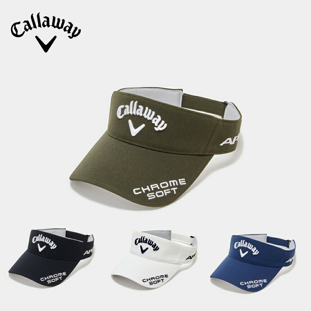 Callaway キャロウェイ メンズ ゴルフ 帽子 バイザー TOUR CS VISOR 23 JM C23990110 23SS 春夏 吸汗速乾 スポーティ- 軽量 フィット感 ECO対応モデル ブラック ホワイトネイビー カーキ ネイビー