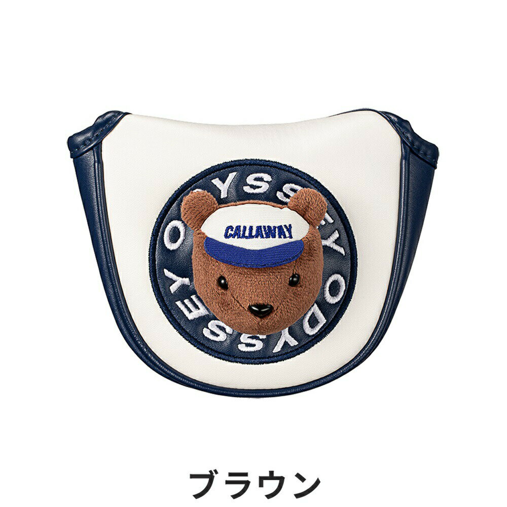 【P3倍】【セール】Callaway キャロウェイ ユニセックス ゴルフ ヘッドカバー ベア マレット パターカバー FW 23 JM 5523155 23FW 秋冬 合成皮革 ポリエステル ブラウン ネイビー 2