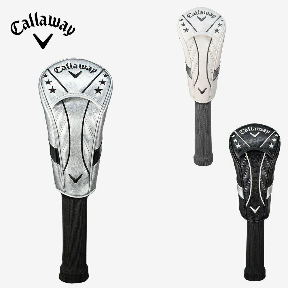 【セール】Callaway キャロウェイ メンズ ゴルフ ヘッドカバー キャロウェイ スナズ 24 JM 5524041 24SS 春夏 フェアウェ用 フィンガーポケット仕様 シンプルデザイン 合成皮革 ブラック ホワイト シルバー