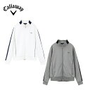 Callaway キャロウェイ レディース ゴルフウェア ブルゾン ダンボールスウェットブルゾン C24117201 24SS 春夏 ストレッチ感 ロゴアートワーク レトロスポーツスタイル ポリエステル ポリウレタン ホワイト グレー