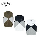 【セール】Callaway キャロウェイ メンズ ゴルフウェア ベスト アーガイル綿タッチVネックニットベスト C24119102 24SS 春夏 軽量 耐久性...