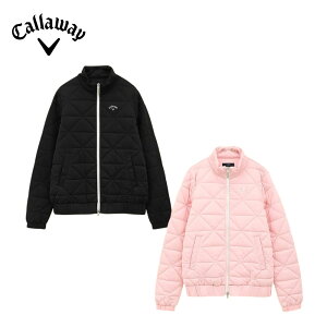 【30%OFF】Callaway キャロウェイ レディース ゴルフウェア アウター スターストレッチフルジップ中綿ブルゾン C24215203 24FW 秋冬 撥水性 防風性 透湿性 保温力 嵩高性 デザイン性 ロゴプリントテープ リサイクル原料 ポリエステル ブラック ピンク