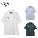 【セール 20%OFF】 Callaway Callaway キャロウェイ メンズ ゴルフウェア シャツ かざあなメッシュメランジプリントモックネック C25134116 25SS 春夏 吸汗速乾性 eco Quality シャンブレー柄 霜降りカラー ポリエステル ホワイト ブルー ネイビー