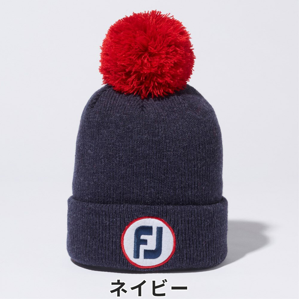 【50%OFF】FOOTJOY フットジョイ レディース ゴルフ 帽子 キャップ ポンポンニットキャップ 35892E-S 35893E-S 22FW 秋冬 FJロゴ ポンポン フリース付き アクリル ネイビー グレー