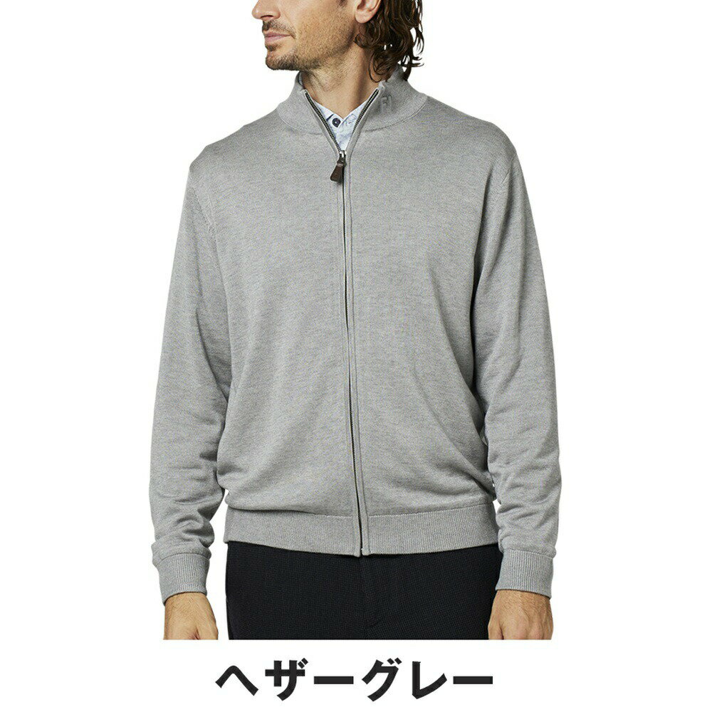 【セール 10%OFF】FOOTJOY フットジョイ メンズ ゴルフウェア セーター 防風ライニングフルジップセーター FJ-F25-O10 25FW 秋冬 ストレッチ 吸水速乾 保温 防風素材 抗菌防臭 快適性 DriRelease 風当たり軽減 アクリル ウール ポリエステル