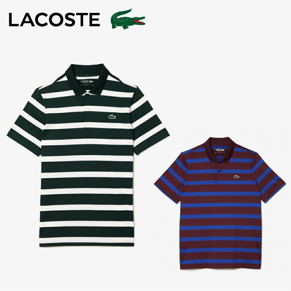 ラコステ 【セール】LACOSTE ラコステ メンズ ゴルフウェア シャツ ビッグボーダーゴルフポロシャツ DH1091-99 23FW 秋冬 伸縮性 吸水速乾性 レギュラーフィット