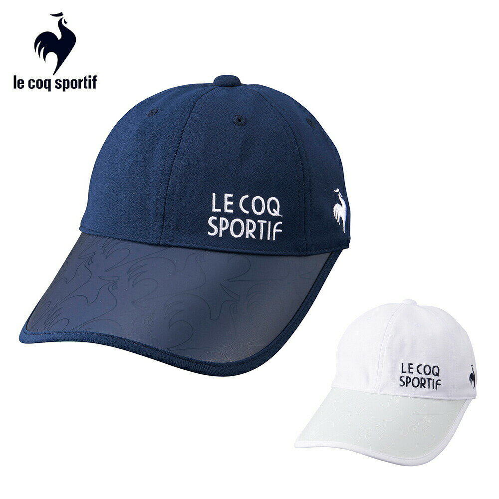 【セール】le coq sportif ルコックスポルティフ レディース ゴルフウェア 帽子 キャップ つば広UVセルキャップ QGCXJC05 24SS 春夏 部分吸汗速乾 部分抗菌防臭 UVカット フリーバード柄 ポリエステル ポリプロピレン ネイビー ホワイト