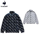 【セール】Le coq sportif ルコックスポルティフ メンズ ゴルフウェア ブルゾン ロゴジャガードボアブルゾン QGMWJL59 23FW 秋冬 HEAT NAVI 保温 LCSGロゴ グレー ネイビー