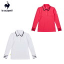 【P5倍】Le coq sportif ルコックスポルティフ レディース ゴルフウェア シャツ ギャザースリーブ長袖シャツ RIJOUME リジューム QGWWJB24 23FW 秋冬 保温 ストレッチ UV CUT UPF50 DESCENTE ECO ロゴジャカード ポリウレタン