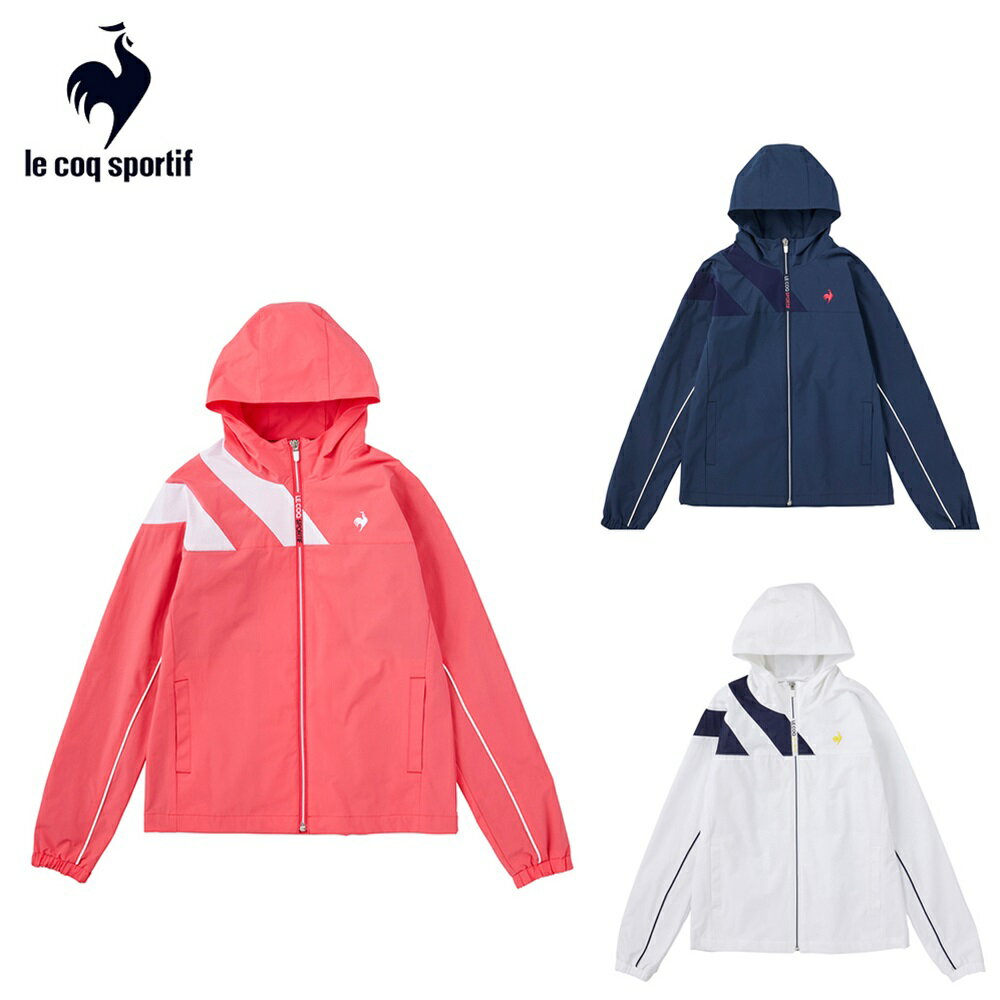 【セール】Le coq sportif ルコック レディース ゴルフウェア ウィンドブレイカー ストレッチフォーサー QGWWJK00 23FW 秋冬 はっ水 ストレッチ ネイビー レッド ホワイト