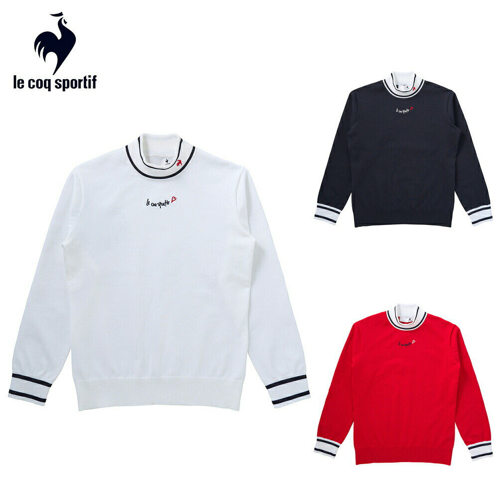 【セール】le coq sportif ルコックスポルティフ レディース ゴルフウェア セーター モックネックセーター QGWXJL00 24SS 春夏 ロゴ刺繍 手洗い可 雄鶏デザイン ポリエステル ナイロン ポリウ…