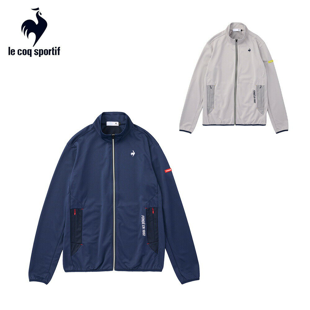 le coq sportif ルコック メンズ ゴルフウェア ジャケット ゴルファーズ ボンディングジャケット はっ水 ストレッチ QGMVJL50 23SS 春夏 肉厚感 グレー ネイビー 代引き手数料無料