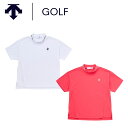 【セール 30%OFF】 le coq sportif ルコックスポルティフ レディース ゴルフウェア シャツ ワイドシルエット モックネック半袖シャツ LG5SHS54L 25SS 春夏 クーリング 吸汗速乾 ストレッチ UV CUT UPF50+ 紫外線対策 日焼け防止 SUNSCREEN 汗染み軽減 ホワイト ピンク