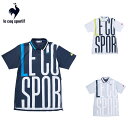 【クリアランスセール】 le coq sportif ルコックスポルティフ メンズ ゴルフウェア シャツ ブランドロゴ大柄半袖シャツ LG5SHS07M 25SS 春夏 吸汗速乾 ストレッチ UV CUT UPF50+ SUNSCREEN 部分接触冷感 通気性 お洒落デザイン 裾スリット入り レギュラー