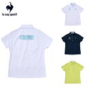 【クリアランスセール】 le coq sportif ルコックスポルティフ レディース ゴルフウェア シャツ 半袖シャツ LG5SHS09L 25SS 春夏 吸汗速乾 ストレッチ 接触冷感 UV CUT UPF50+ SUNSCREEN ドルマンスリーブ ストライプ柄 ロゴプリント 清涼感 ワイド ポリエステル