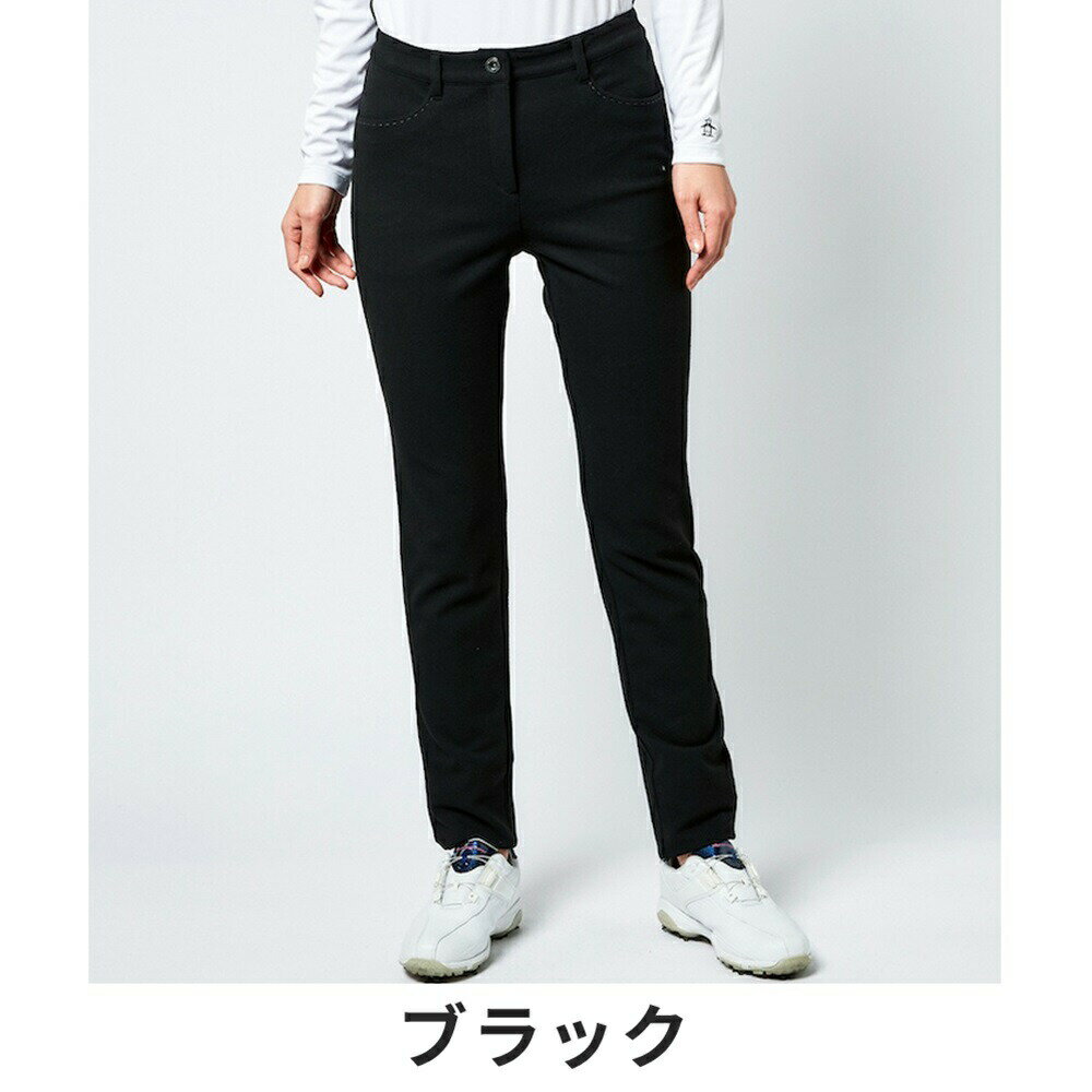 【40％OFF セール】Munsingwear マンシングウェア レディース ゴルフウェア パンツ 先染めストレッチお腹シェイプパンツ MGWUJD04 22FW 秋冬 スッキリシルエット 汎用性 レーヨン ブラック グレー